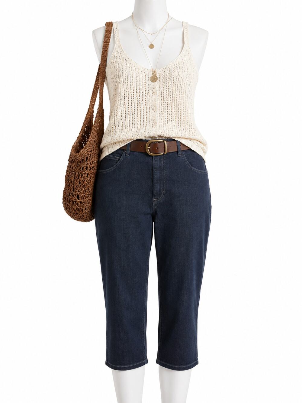 Denim Capri Jeans Stretch Dark Wash Casual Riders By Lee Womens 26W